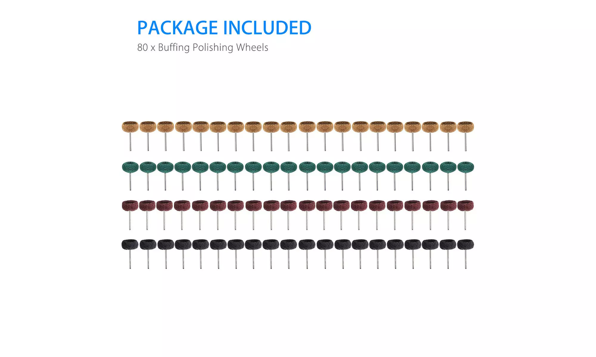 80Pcs Abrasive Wheel Buffing Polishing Wheel Brush Set For Rotary Tool 25mm - Second Medium