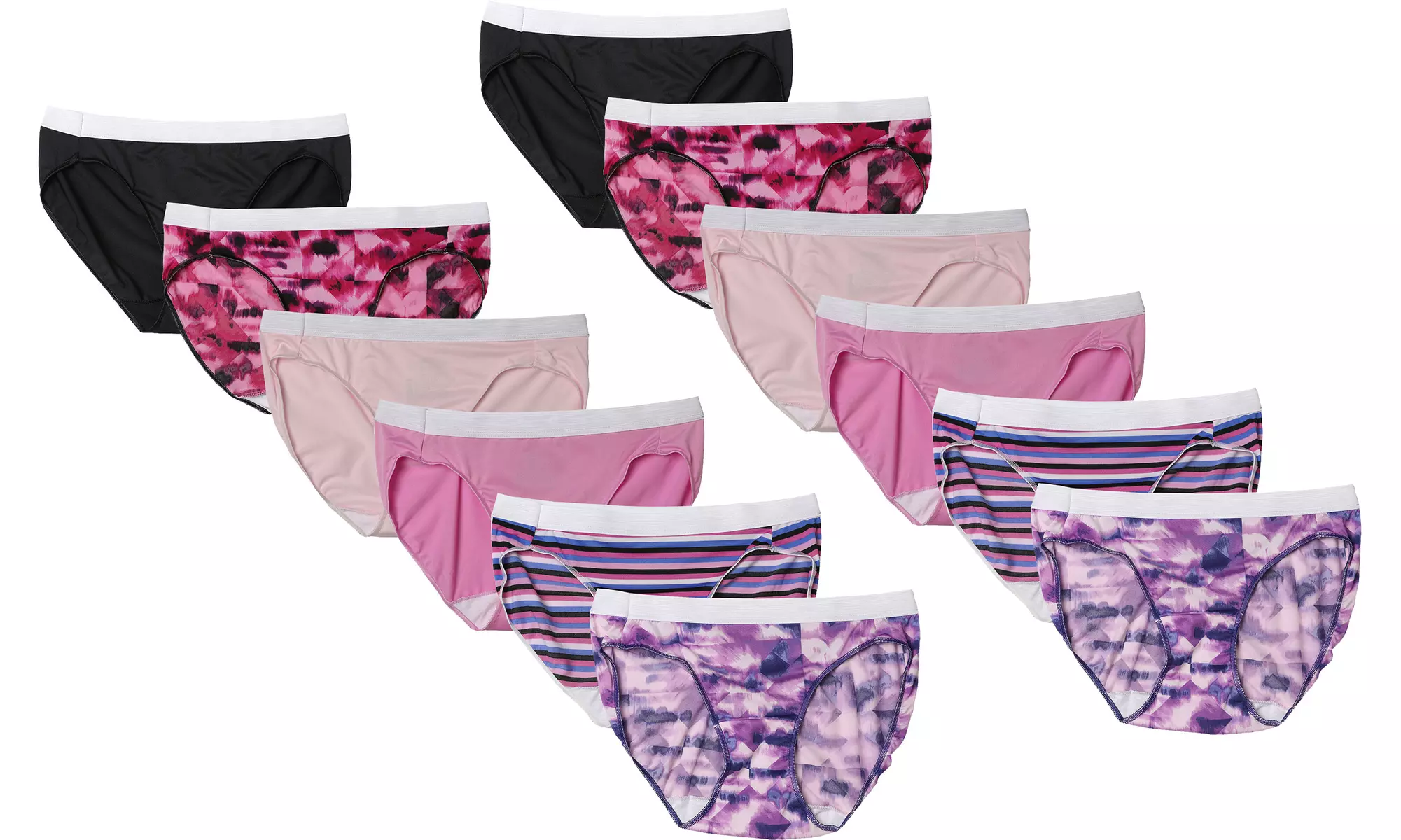 Hanes Womens Cool Comfort Microfiber Sporty Bikinis 12-Pack, Assorted - Primary Image