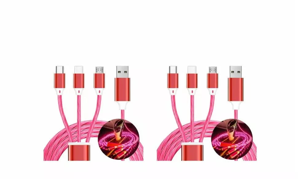3-in-1 Flowing Luminous LED Fast Charging Cable  (3.3ft)