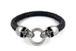 Mens Genuine Leather Wide Braided Leather Bracelet - Second Medium