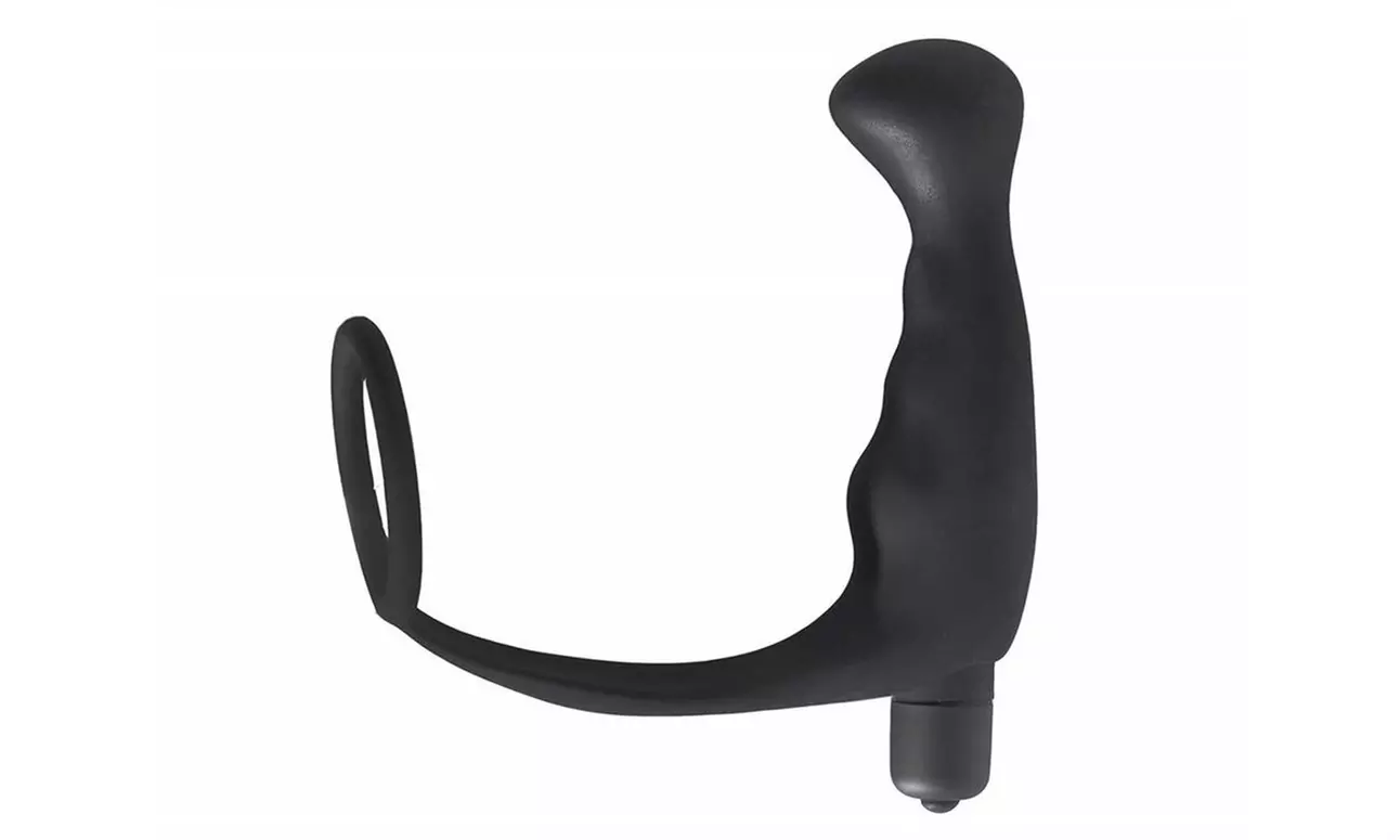 Vibrating Anal Plug Prostate Massager with Erection Enhancer C-Ring - Second Medium