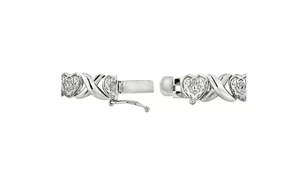 1.00 Carat Natrual Diamond X & Heart Tennis Bracelet - Second Medium
