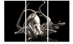 Silver Octopus Abstract Digit...