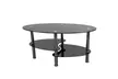 Dual Fishtail Style Tempered Glass Coffee Table Black - Second Medium
