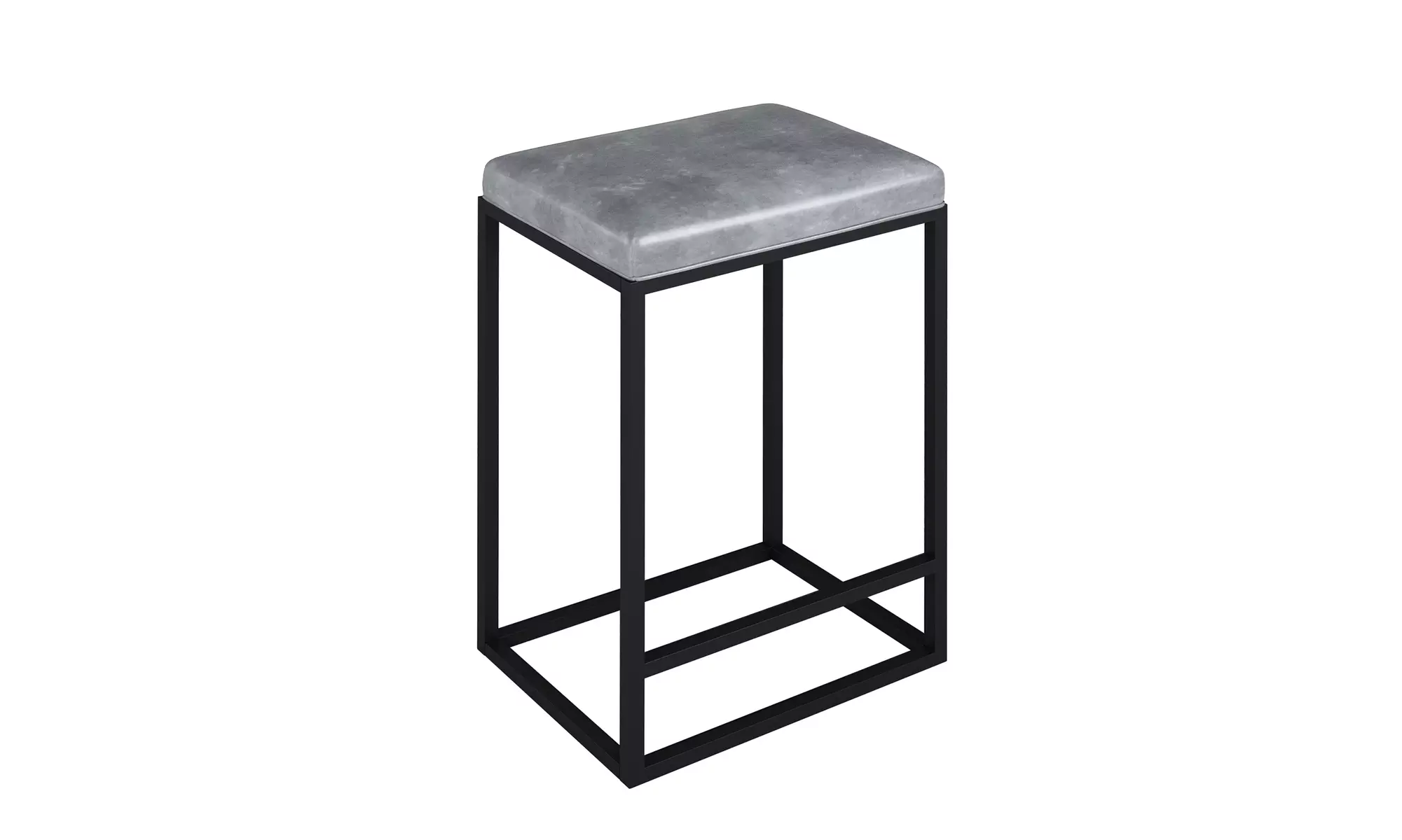 Set of Two Riley Indoor Gray Metal Faux Leather Bar Stools - Primary Image