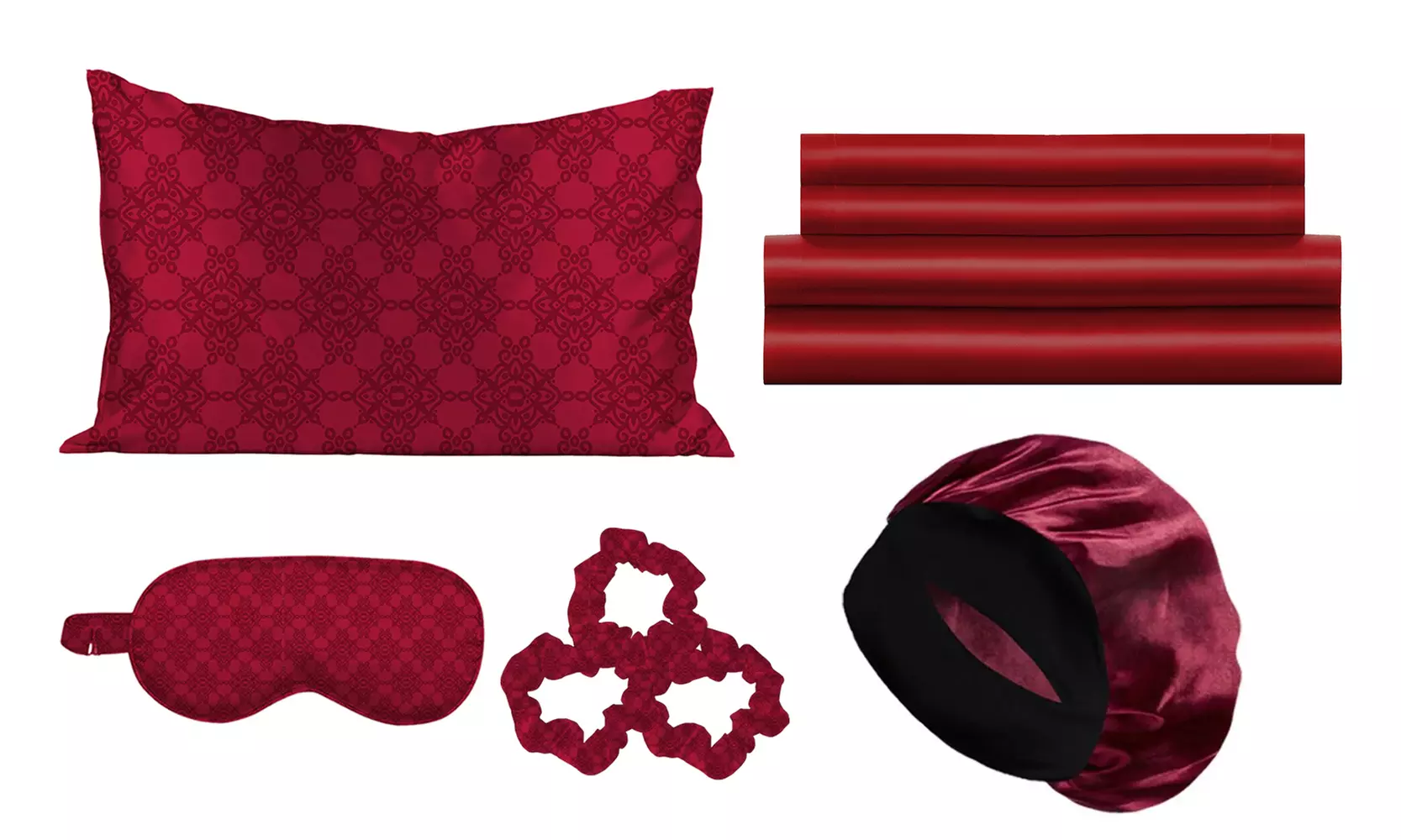 10-Piece Complete Silky Soft Satin Bedding & Sleep Set
