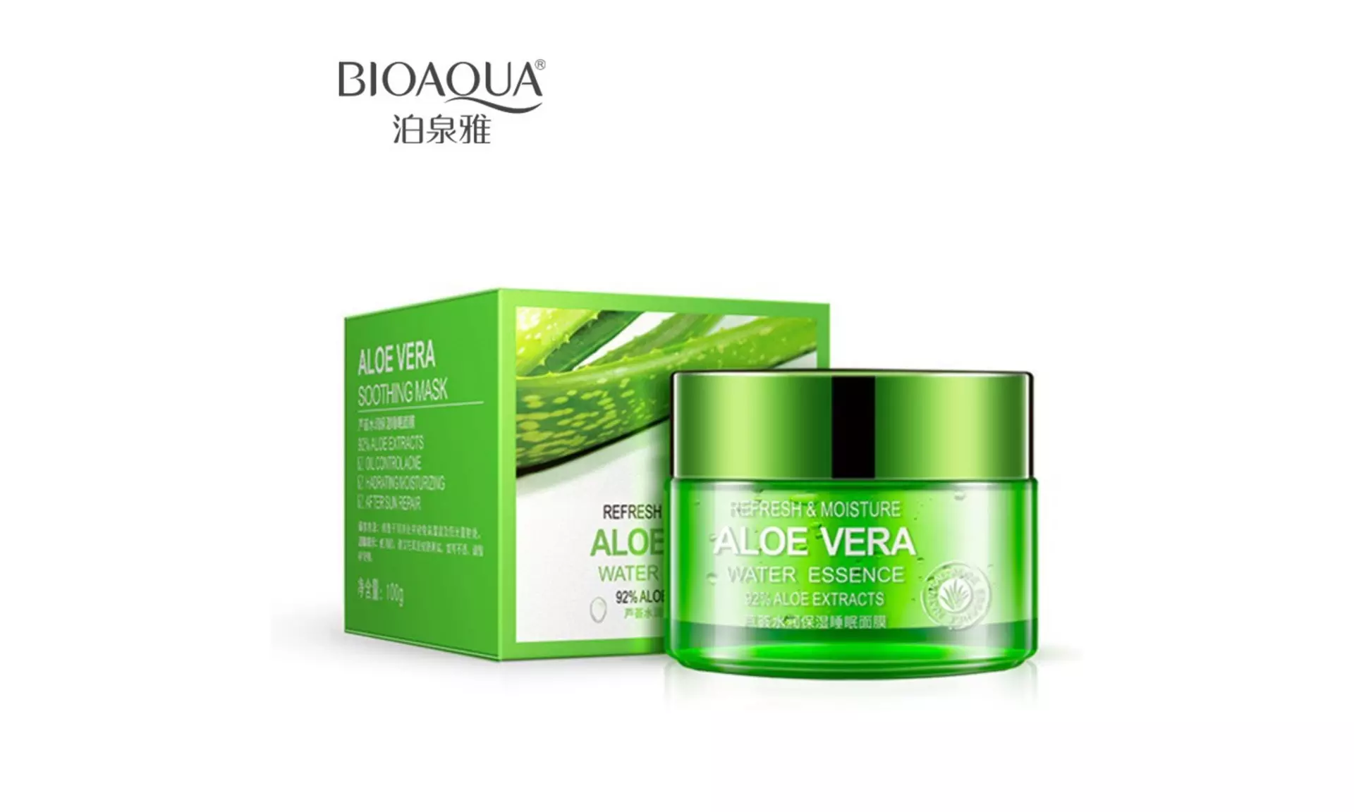 BIOAQUA Aloe Vera 92% Excracts Water Essence Refresh Moisture Cream Gel 100g - Primary Image