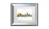 Marlene Watson 'New Brunswick NJ Skyline Mclr-1' Matted Silver Framed Art