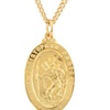 Image 1: 24K Gold-Plated Sterling Silver 28.77 17.74mm ST. Christopher Medal 24 Necklace
