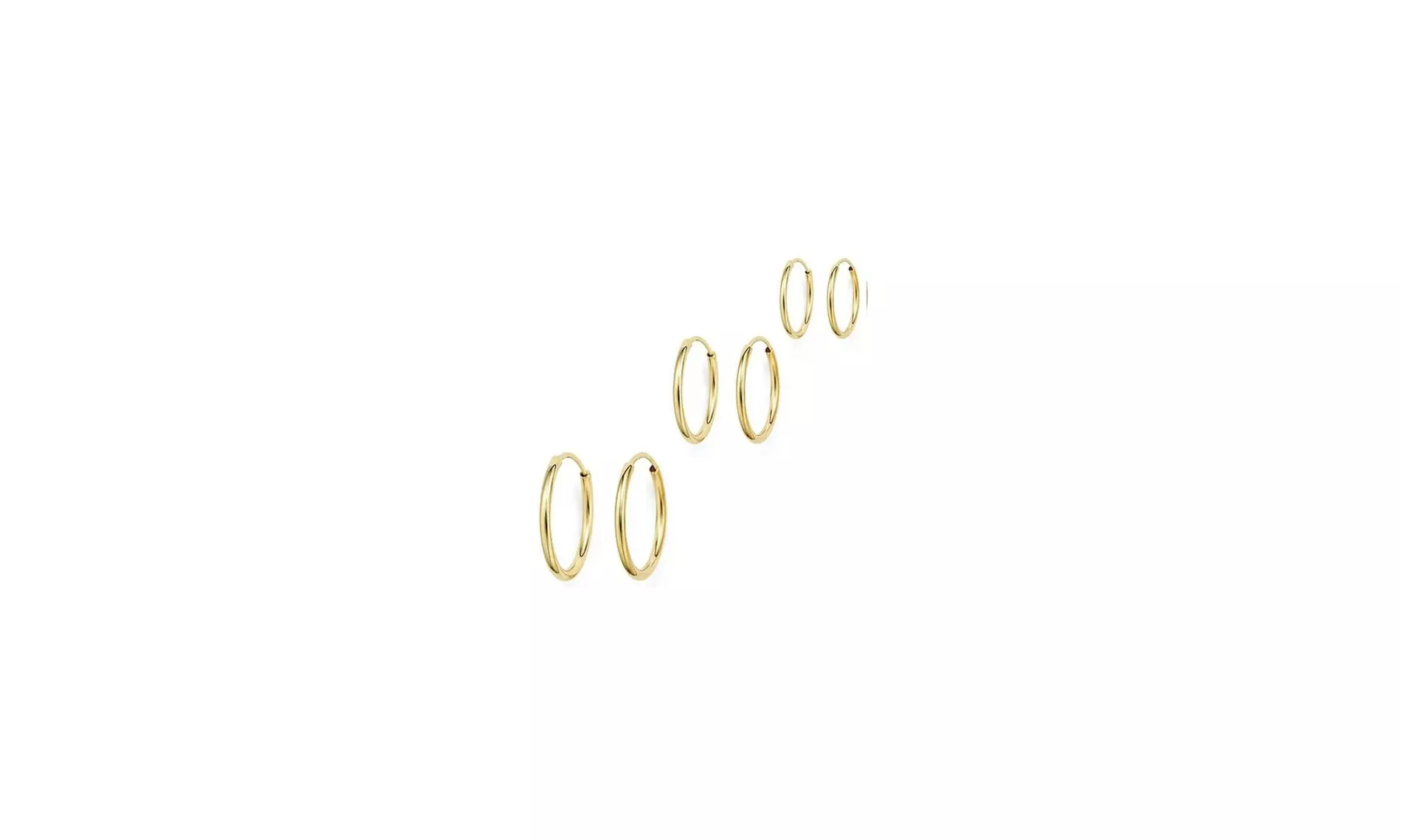 Sterling Silver Hoop Earrings Set of 3 Sizes