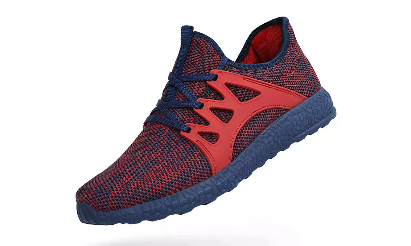 Braveman Men's Lace-Up Knit Running Shoes Athleisure Sneakers