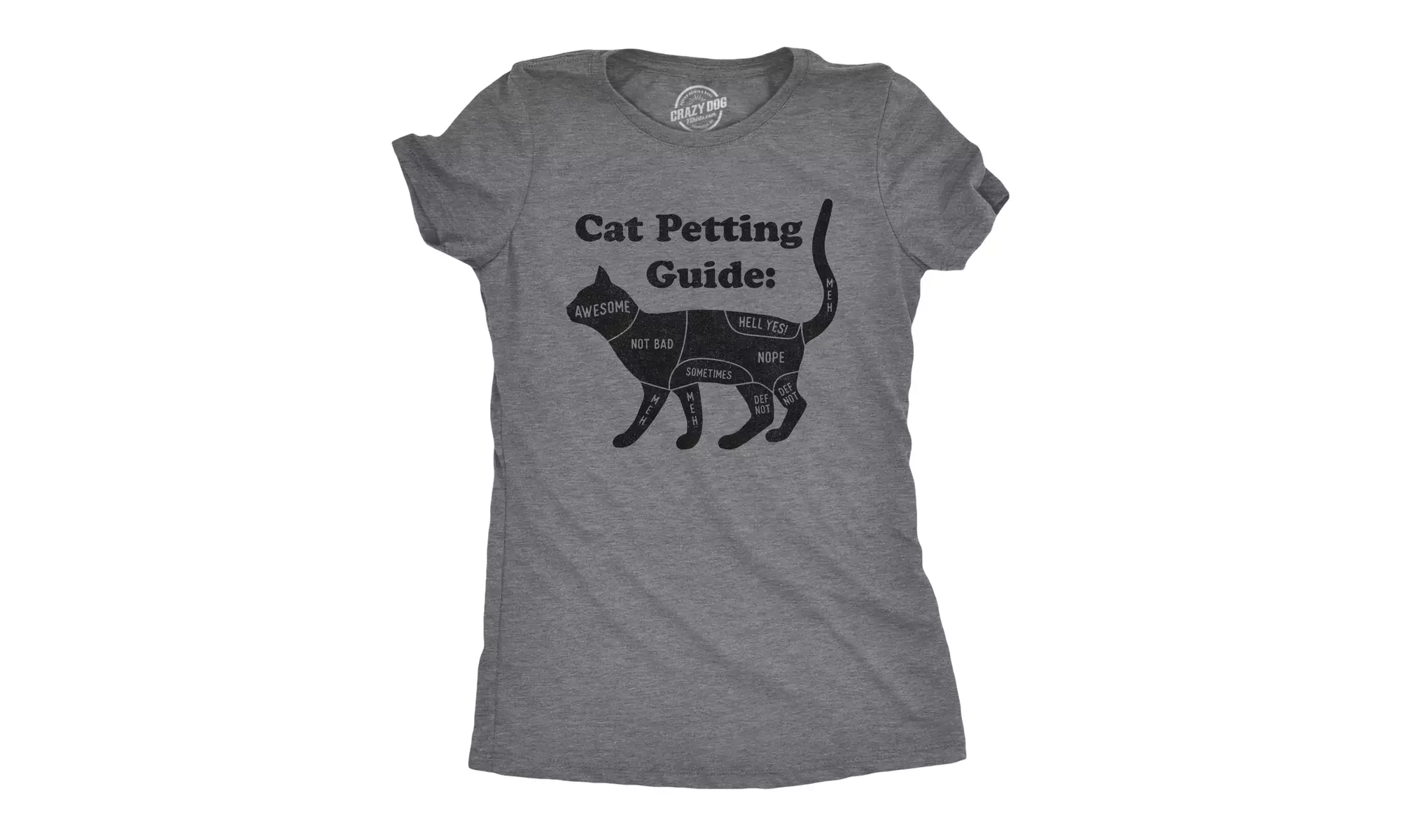 Womens Cat Petting Guide Tshirt Funny Pet Kitty Lover Crazy Cat Lady Novelty Tee - Second Medium