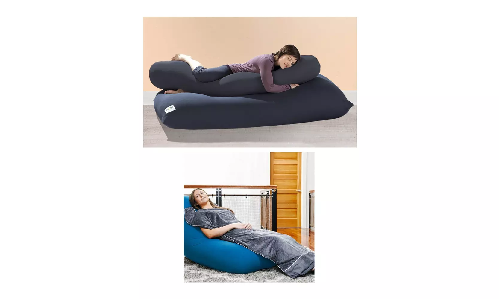 Yogibo Roll Body Pillow and Ultra Weighted Blanket Goodnight Sleep Bundle Set - Primary Image