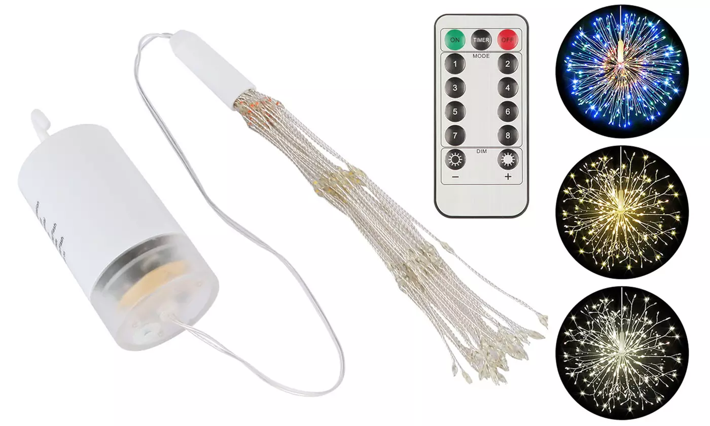 Hanging Firework LED Fairy String Light 8 Modes Remote for Home Xmas Party Decor - Primary Image
