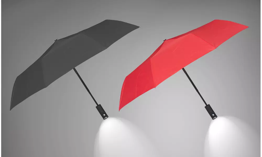 Heavy-Duty Umbrella with Flashlight Torch Handle - Primary Image