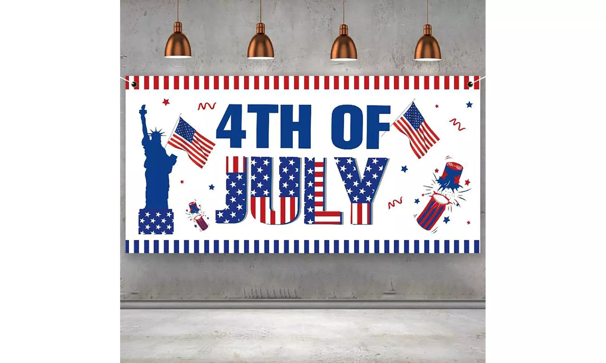 4th of July Backdrop for Independence Photo Background Banner - Primary Image
