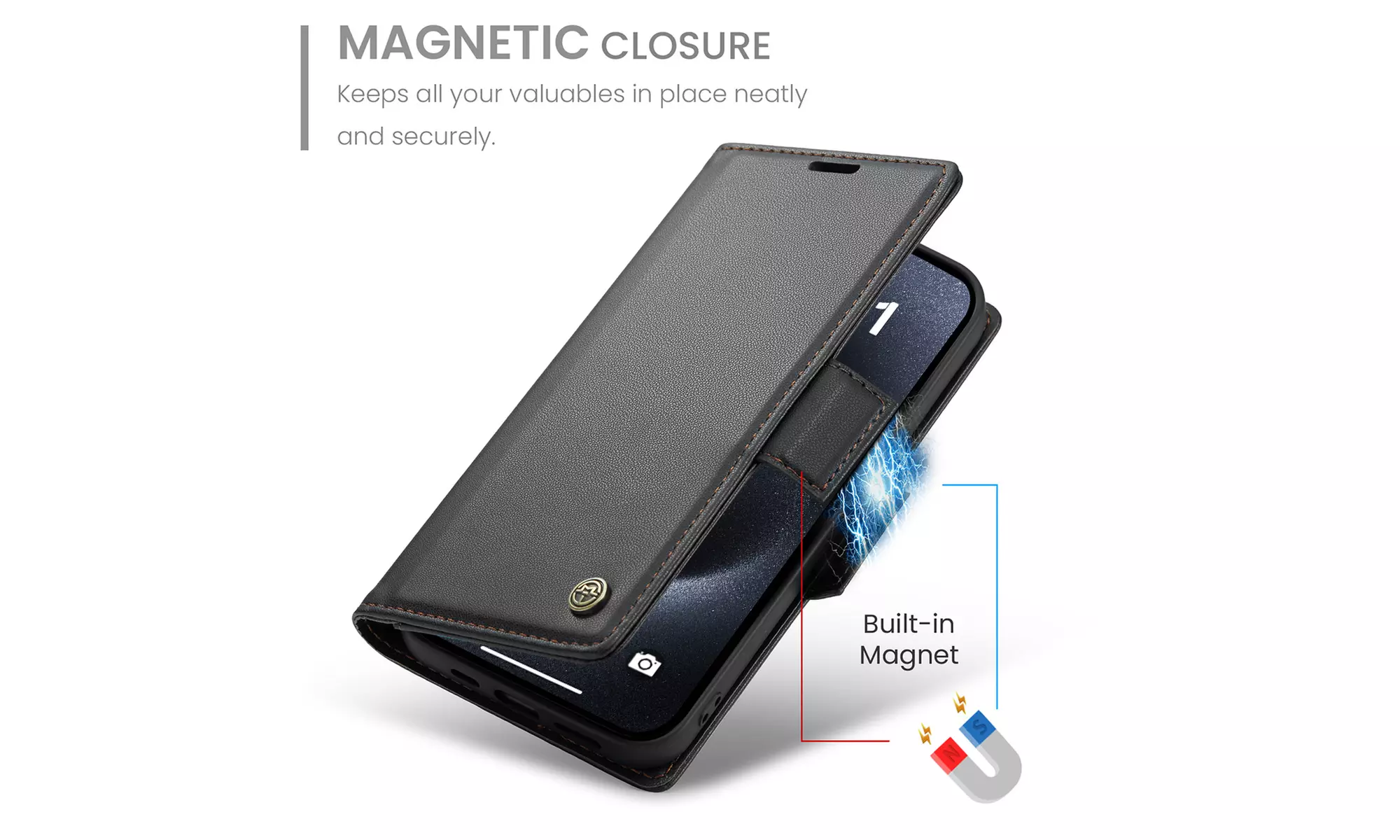 For iPhone 15 Pro Max 6.7 inch 2023 Case Leather Wallet  Flip Shockproof Cover