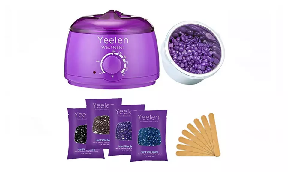 Yeelen Hot Wax Warmer Waxing Kit Wax Melts with 4 Flavors Hard Wax Beans - Second Medium