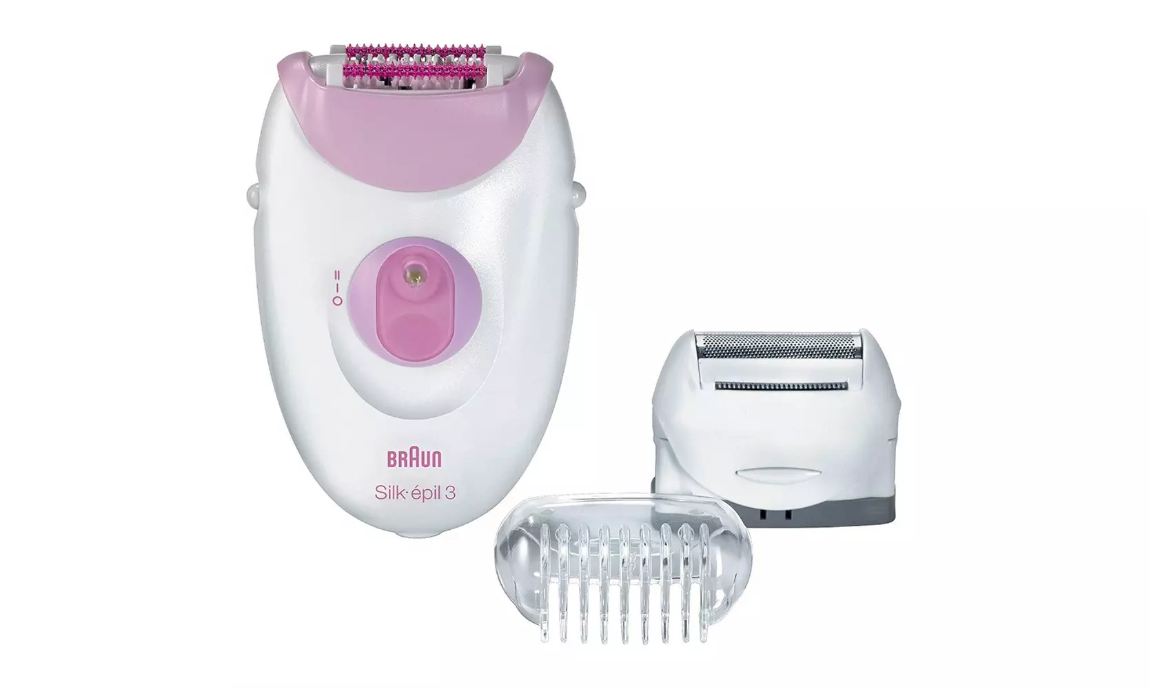 Braun Silk-épil 3 3-270 Epilator for Women, Hair Removal, White/Pink w/3 Extras  - Primary Image