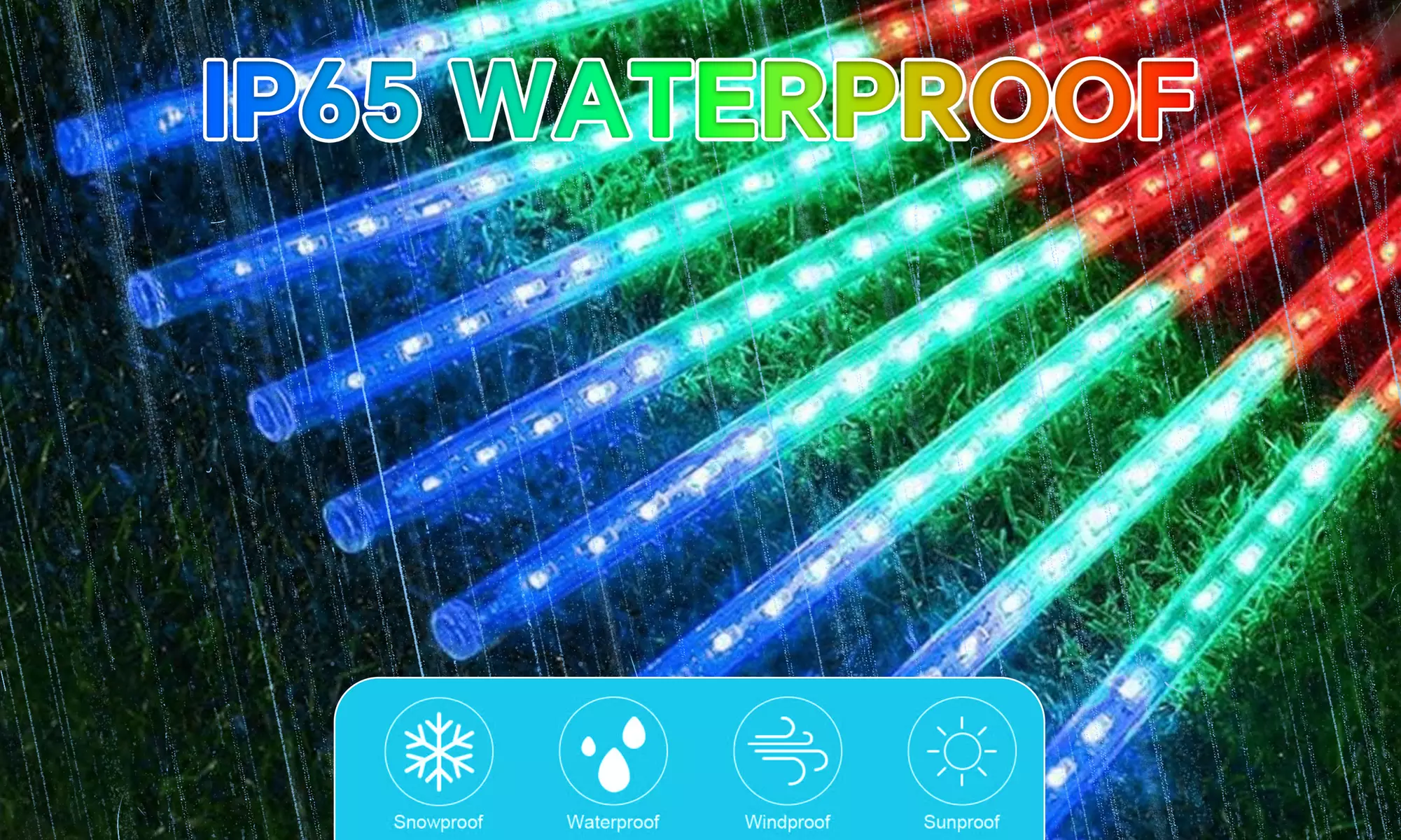 LED Outdoor Waterproof Christmas Lights Meteor Shower Tree Lights 