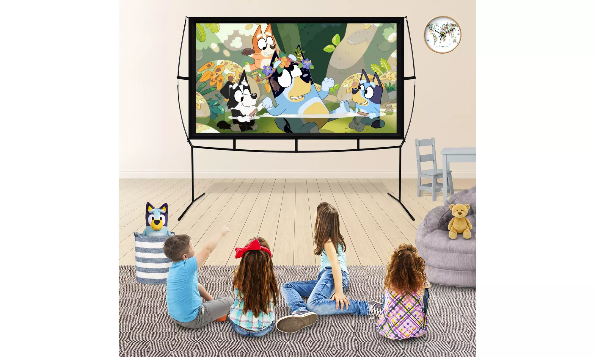 120 in White Portable Folding Frame Projector Screen - Second Medium