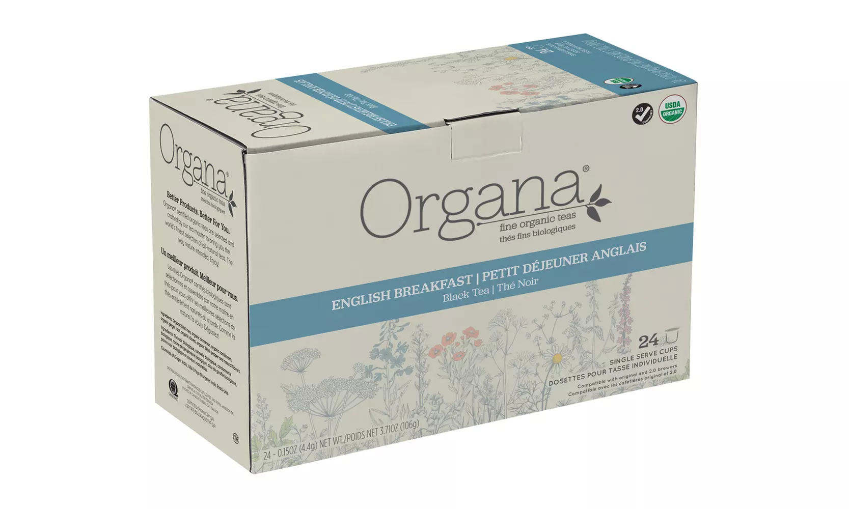 Organa Fine USDA Organic Gourmet Tea Single Serve Pod for Keurig Brewer 24 Count