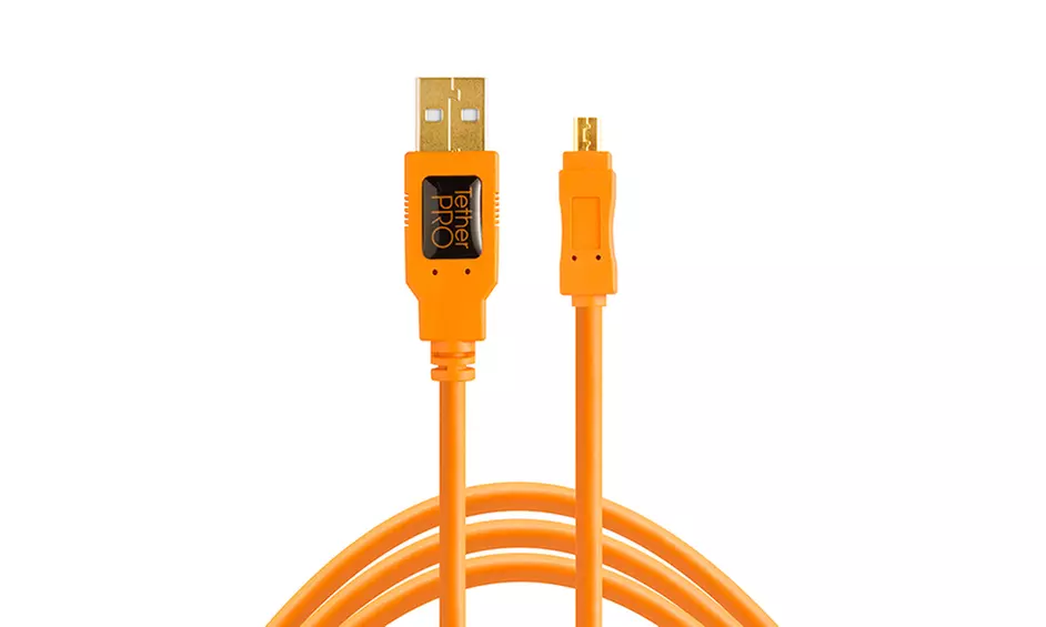 Tether Tools TetherPro USB 2.0 to Mini-B 5-Pin (15-Feet/Orange) - Primary Image