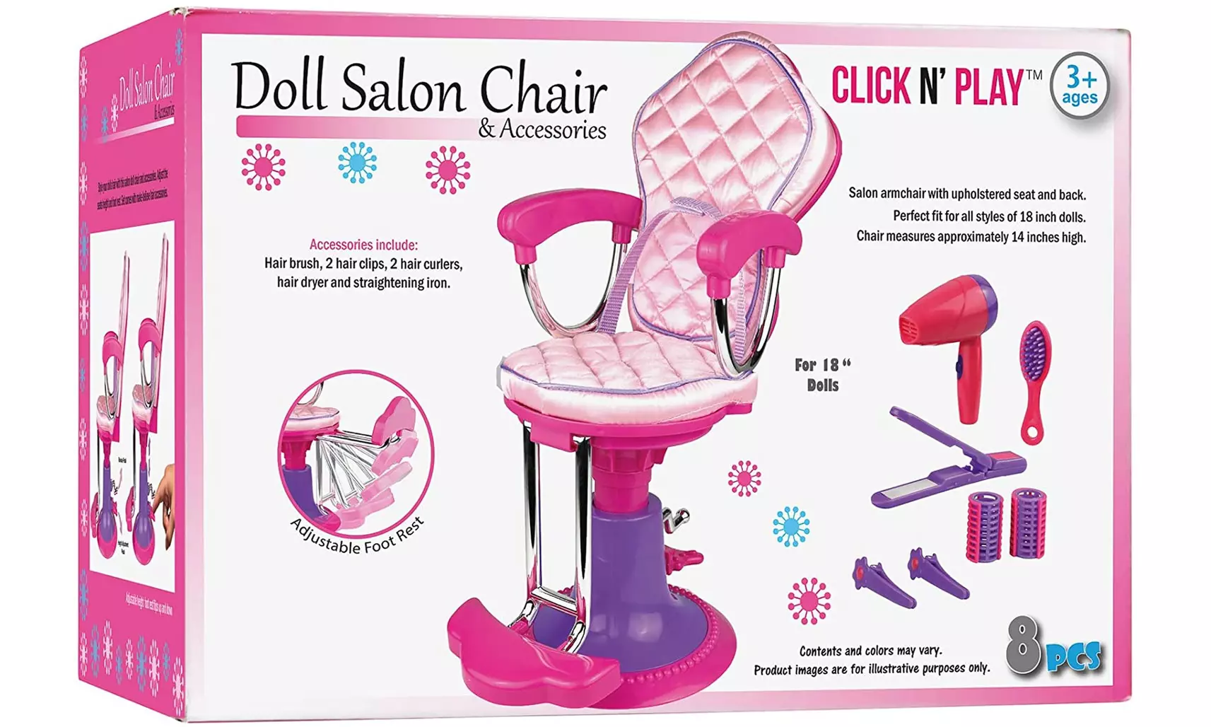 Play Hair Salon Toy for Girls,Doll SalonChair with 8 Doll Hair Accessories - Second Medium