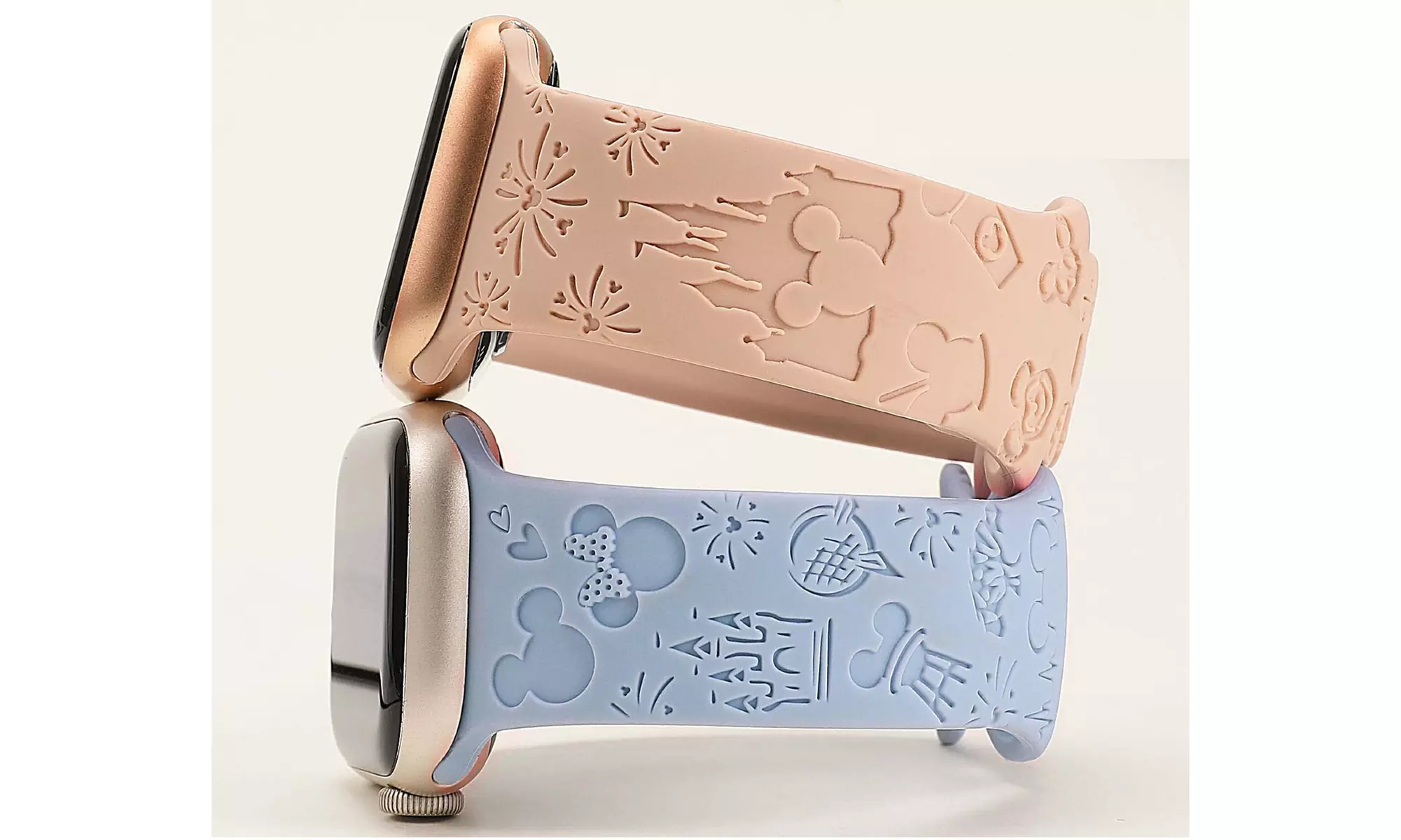 2-Pack Engraved Cartoon Silicone Bands for Apple iWatch Series 1-8 & Ultra