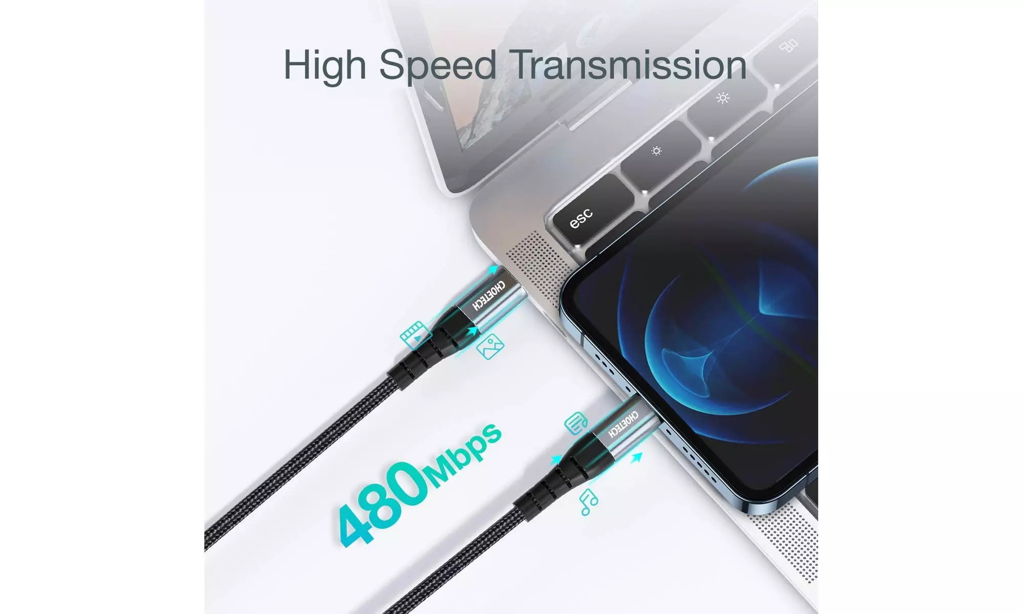  USB C to Lightning Cable 10ft/3M Fast Charging Cable Braided for iPhone 