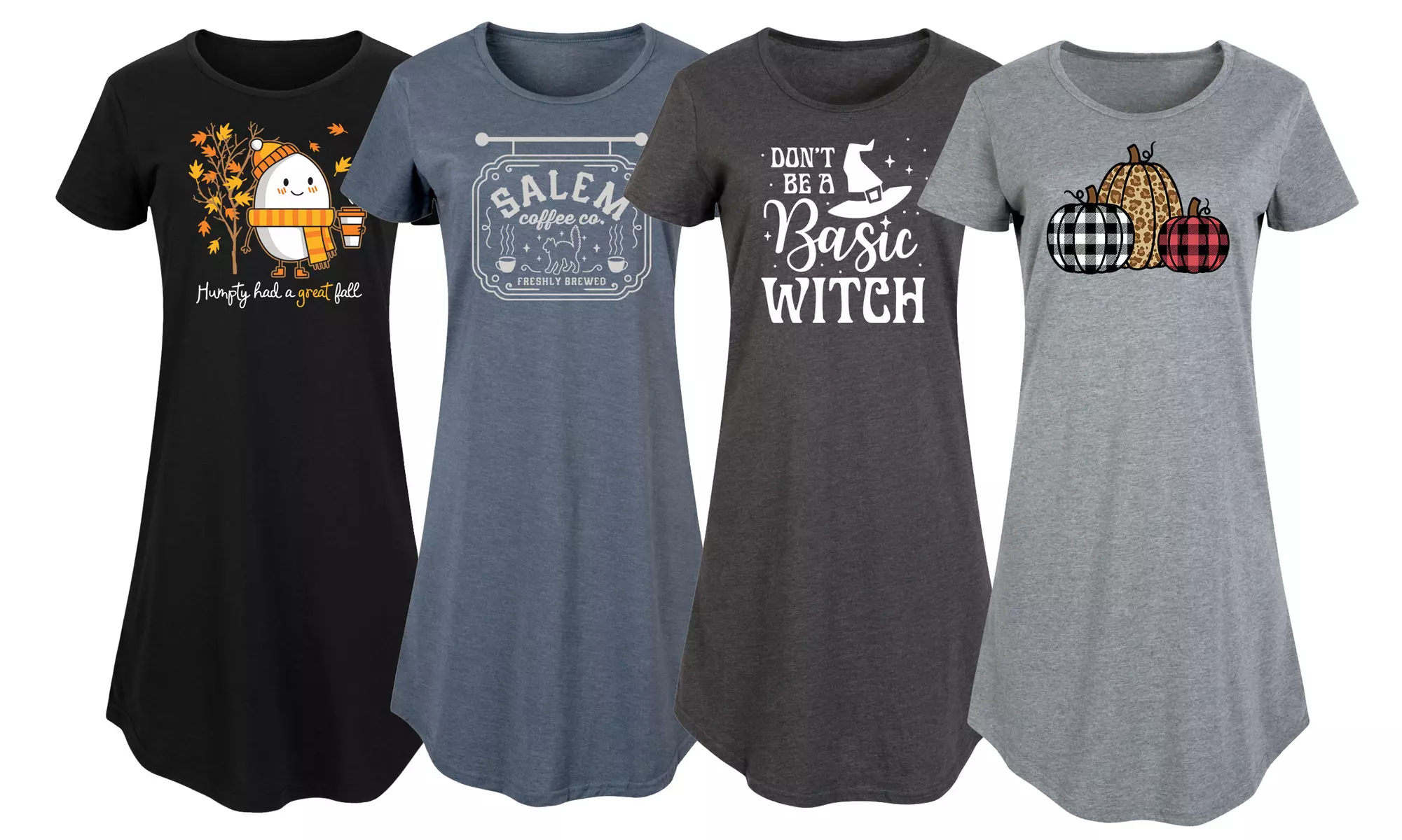 Women's Fall Trendy T-Shirt Dresses Available In Sizes S-4X - Primary Image