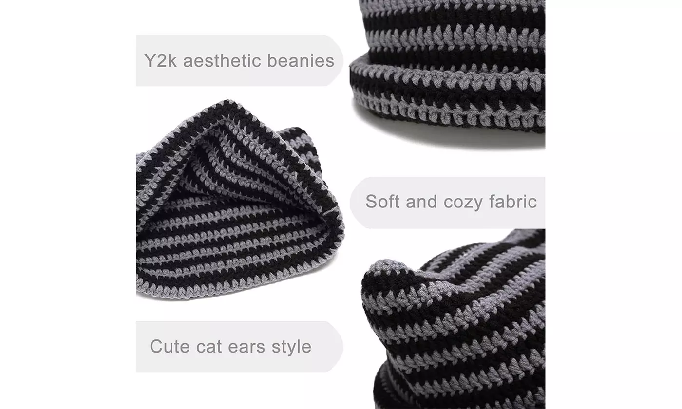 Women's Knitted Cat Ear Beanie Hats