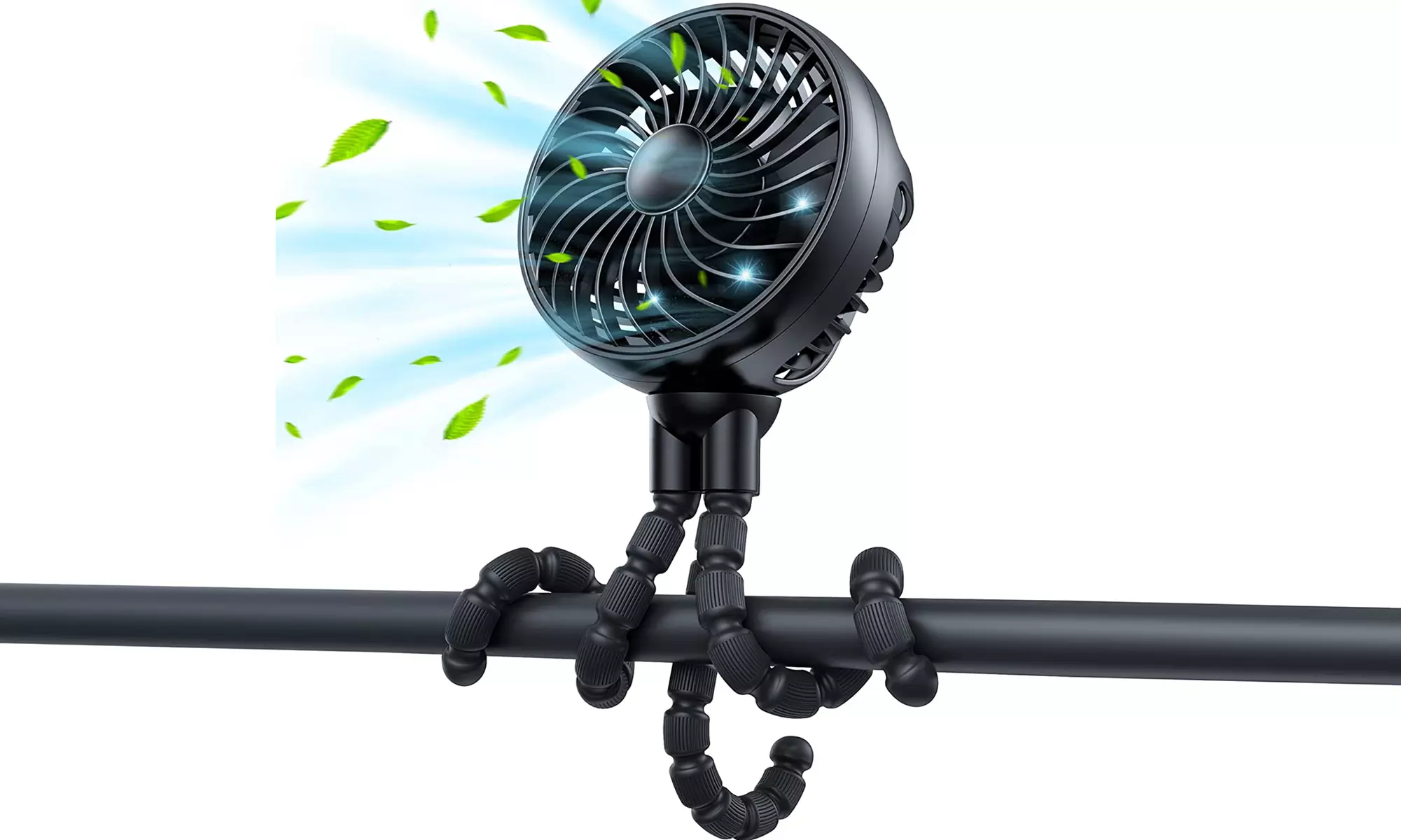 Portable Fan Mini Stroller Fan with Flexible Tripod Clip-on Handheld Cooling Fan - Primary Image