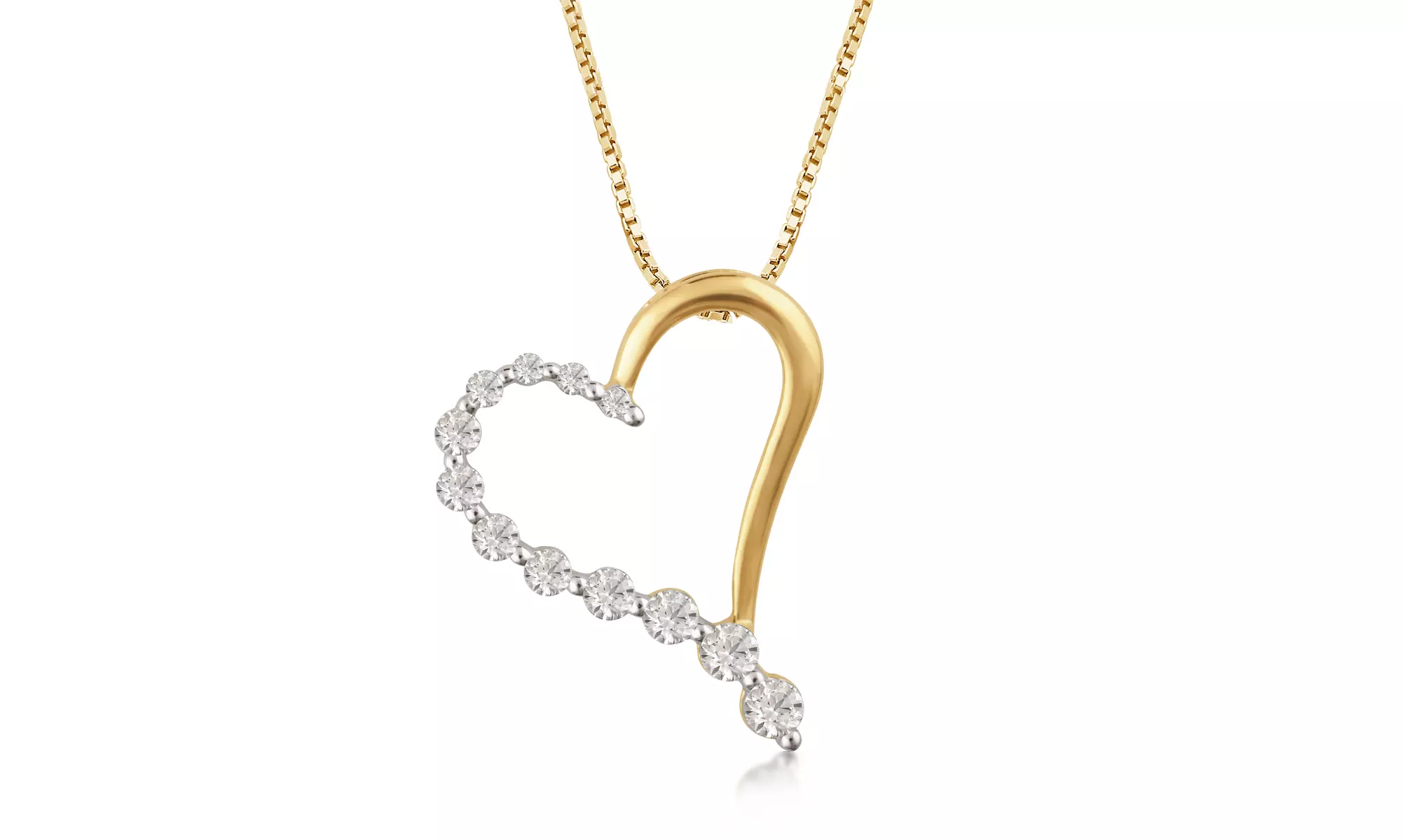 1/2 CTTW Diamond Heart Journey Pendant in Sterling Silver By DiamondMuse