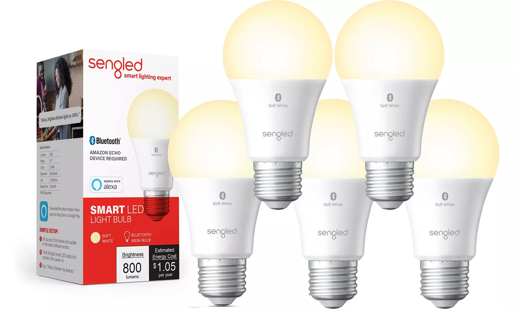 Sengled Smart Bluetooth Mesh Dimmable LED Light Bulb Works with Alexa - Primary Image