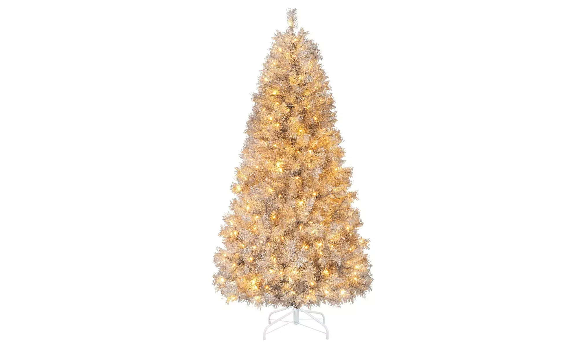 Costway 5/6/7 FT Christmas Tree Artificial Xmas Tree with Branch Tips LED Lights