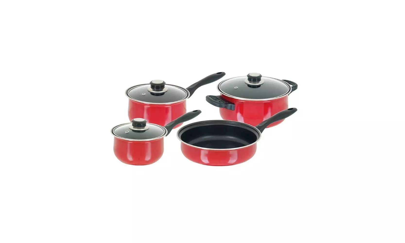 Sunbeam 7 Piece Nonstick Steel Cookware Set, Red - Second Medium