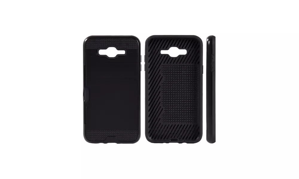 Samsung Galaxy J7 Hybrid Card To Go Case Black Tpu - Primary Image