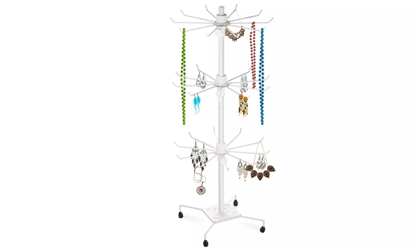 iMounTEK 3-Tier 30-Hook Metal Jewelry Rack 360-Degree Spinning Rack Organizer - Primary Image