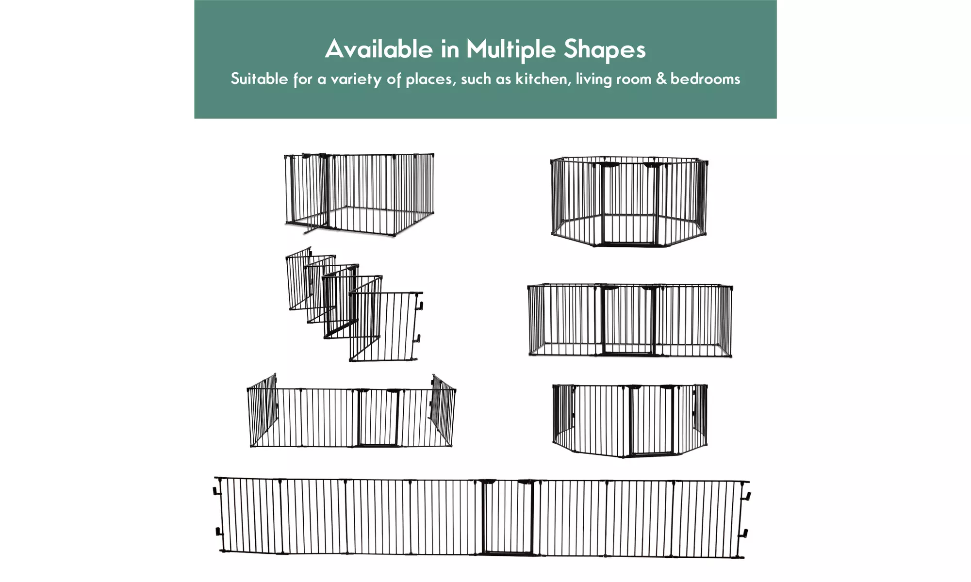 Multifunction 8 Panel Metal Gate Baby Pet Fence Safe Playpen