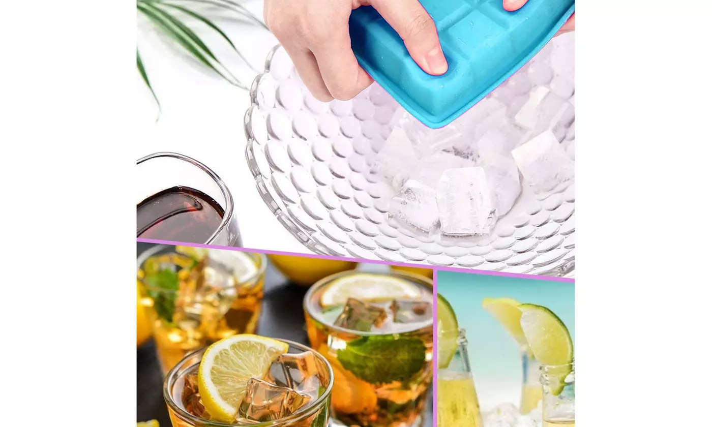 Silicone Ice Cube Tray Ices Jelly Maker Mold Trays with Lid for Whisky Cocktail
