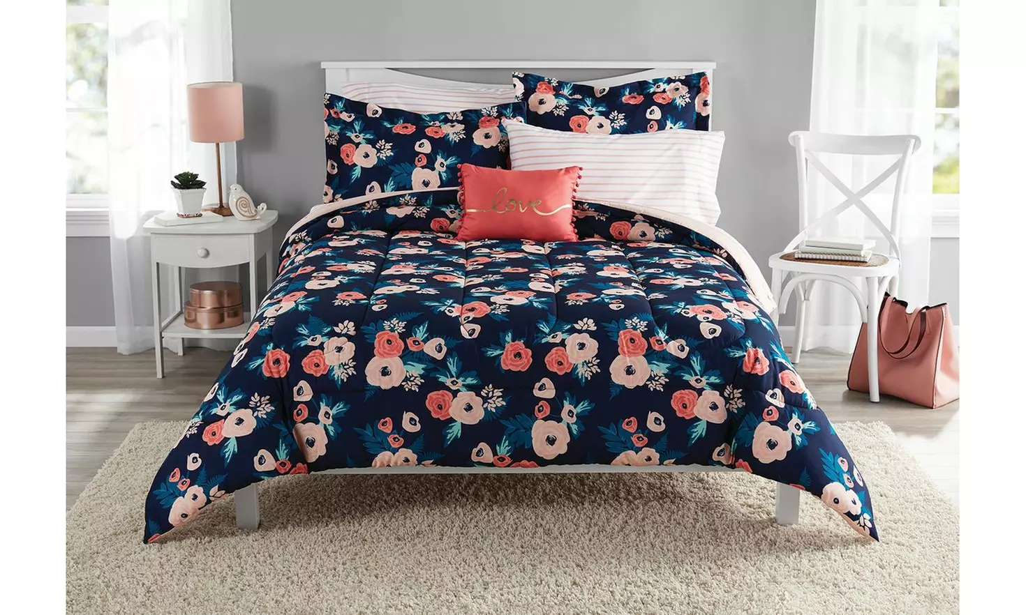 Mainstays Garden Floral Bed in a Bag Bedding, Twin/XL - Primary Image