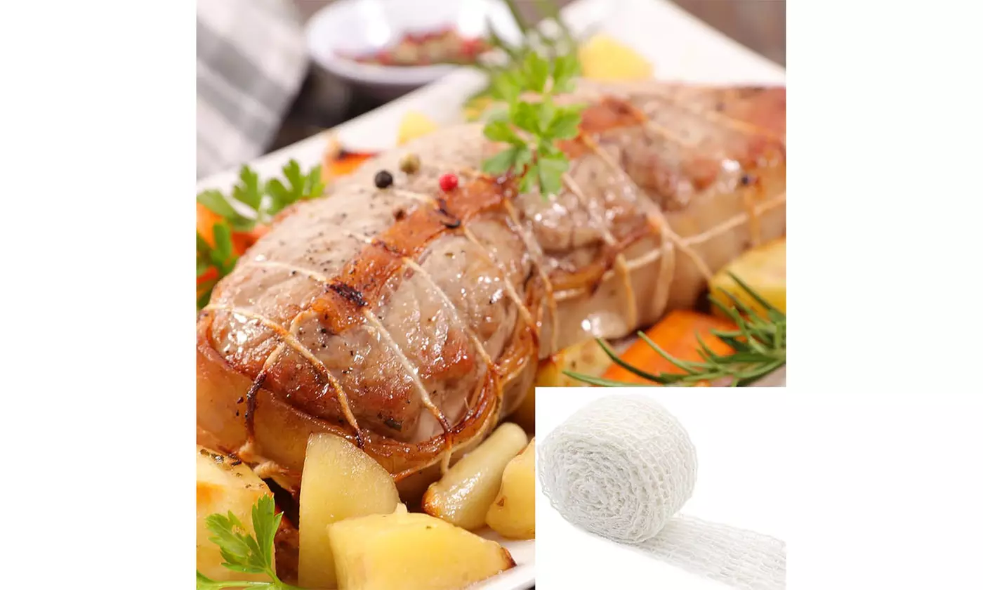 5m Elastic Smoked Meat Poultry Ham Netting Roll or Meat Cooking Smoking Drying - Second Medium