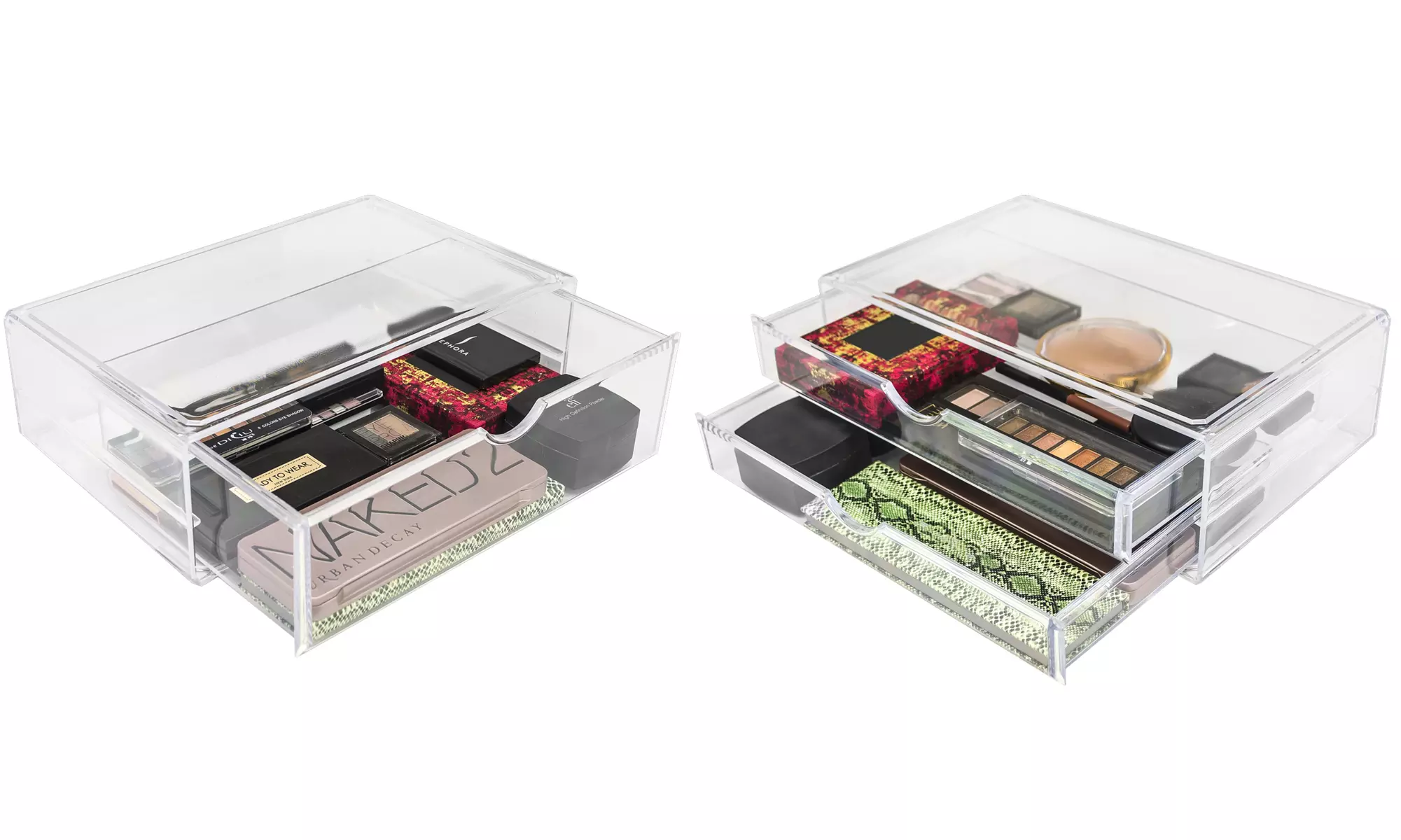 X-Large Acrylic Makeup Organizer w/ Scoop Drawers -  Jewelry & Cosmetic Storage - Primary Image