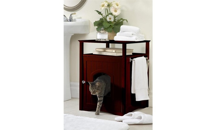 Merry Products Mps008 Cat Washroom Night Stand Pet House Walnut Groupon