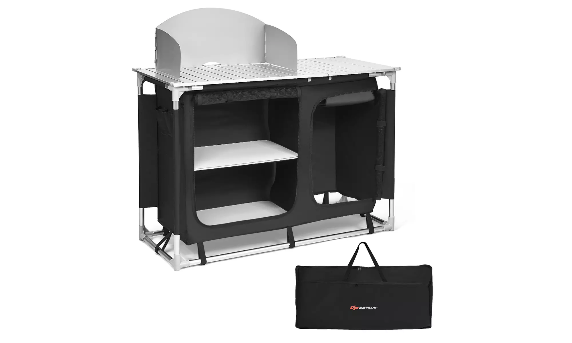 Goplus Portable BBQ Camping Grill Table Kitchen Sink Station - Primary Image