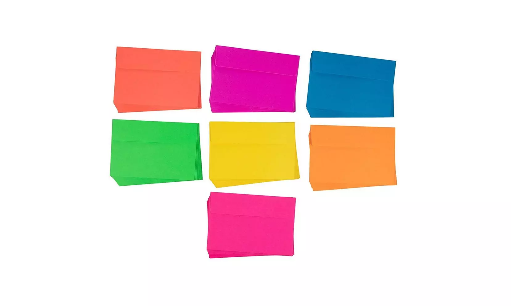 112 Pack Neon A4 Envelopes, 7 Assorted Colors Invite Envelope, 4.25 x 6.25 Inch - Primary Image