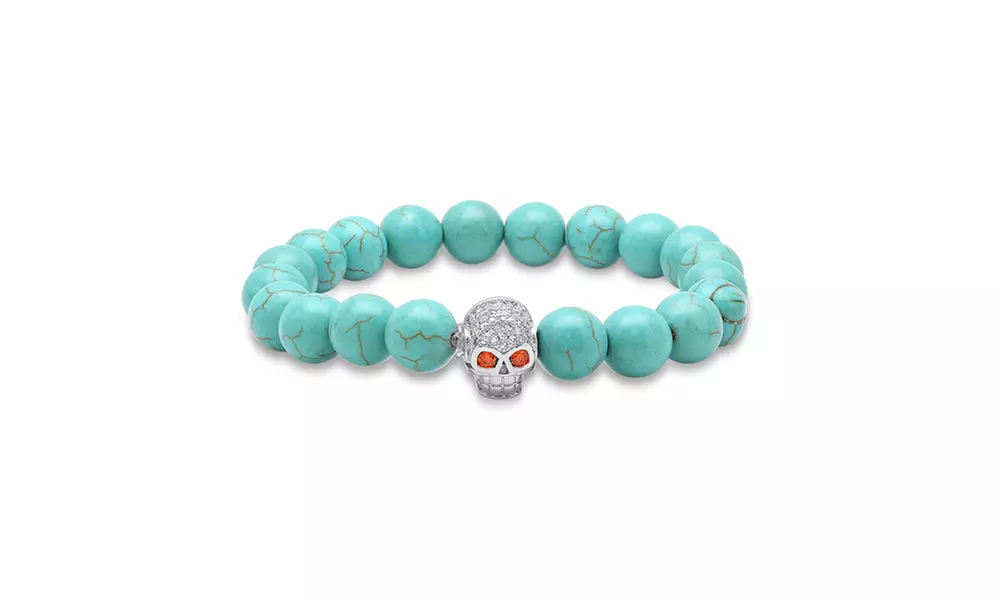 Ladies Genuine Turquoise Stretch Bracelets