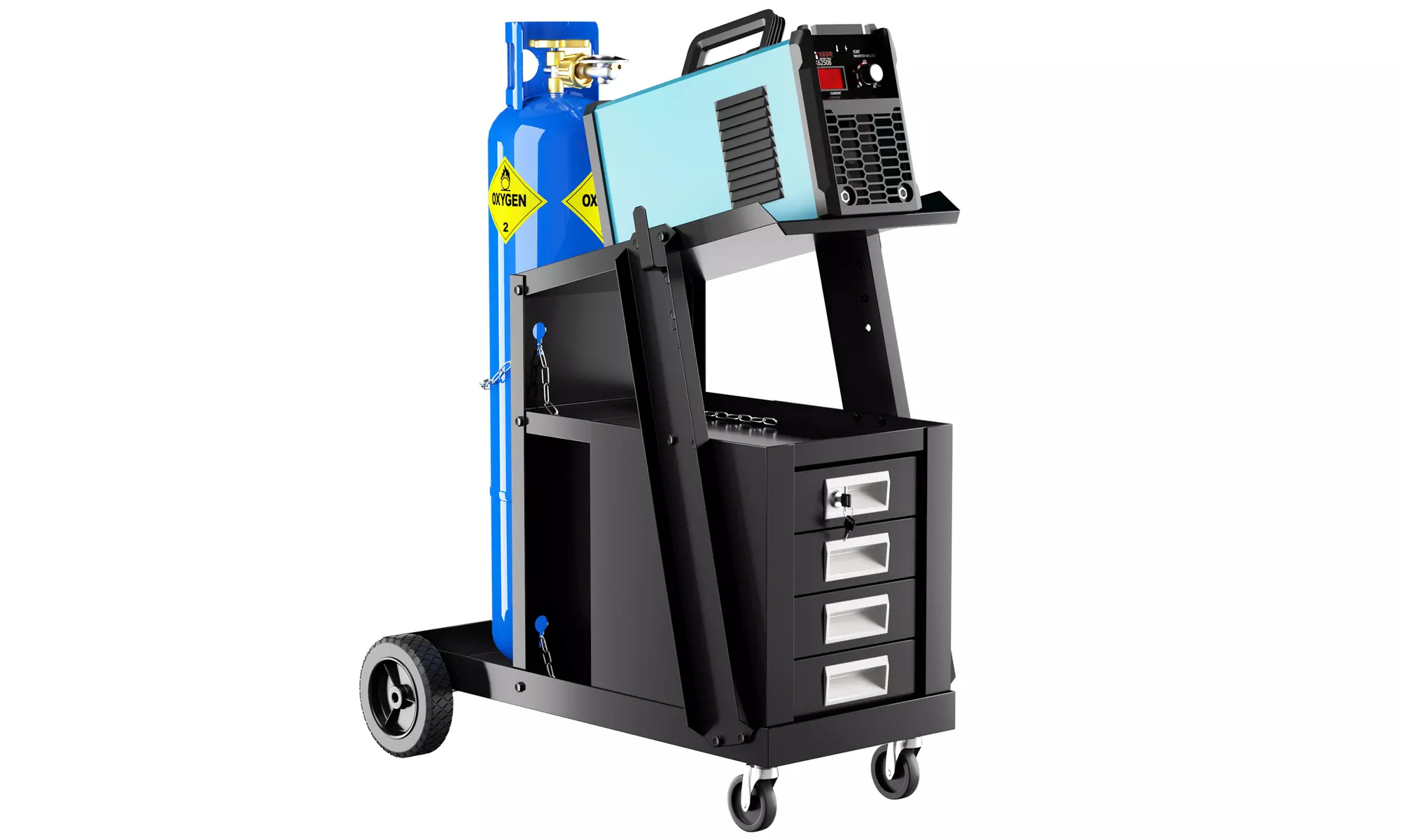 Costway 4 Drawer Cabinet Welding Welder Cart Plasma Cutter Tank Storage - Primary Image