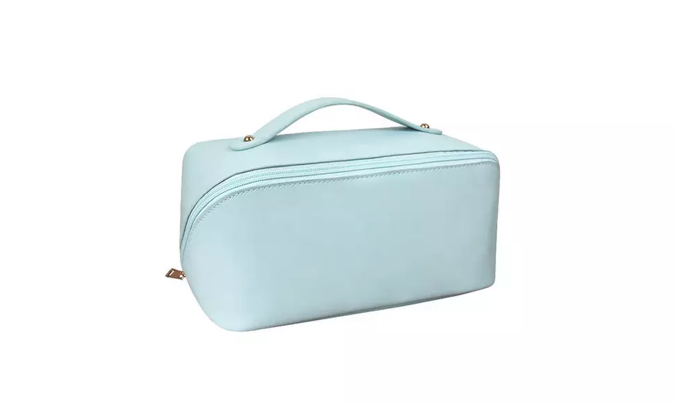 Large Capacity Lay Flat Makeup Bag Travel Cosmetic Bag Multifunctional Storage
